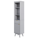 Tall Bathroom Storage Cabinet With Adjustable Shelves And 1 Drawer & Door