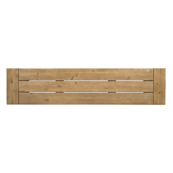 Outdoor Bench With Slat Panel Design And Acacia Wood Frame