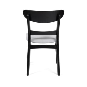 5 Piece Dining Set With 1 Table And 4 Upholstered Chairs - Black / Light Gray