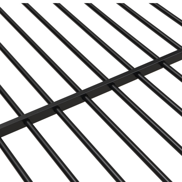 Modern Metal Bunk Bed, Full Over Full, No Box Spring Needed - Black