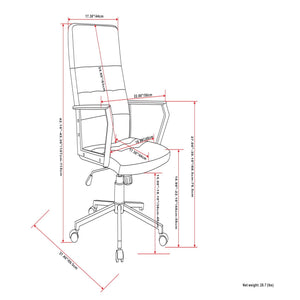 Foley - Swivel Office Chair - Distressed Blue