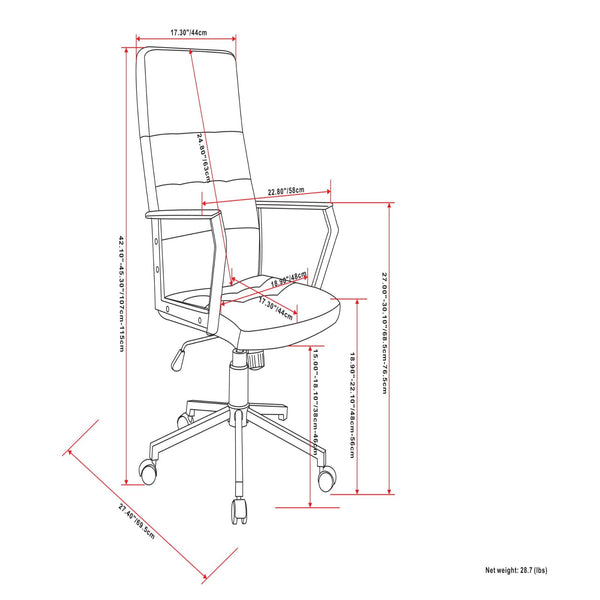 Foley - Swivel Office Chair - Distressed Blue