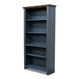 5 Shelf Bookcase - Blue Denim / Whiskey