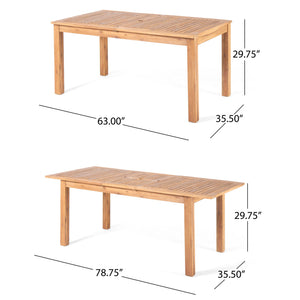 Outdoor Expandable Dining Table With Square Legs
