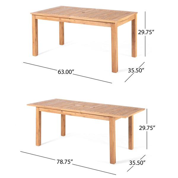 Outdoor Expandable Dining Table With Square Legs