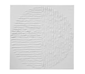 Textured Circle Canvas Art - White