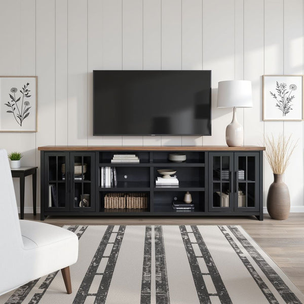 TV Stand Console For TVs Up To 100" - Black / Whiskey