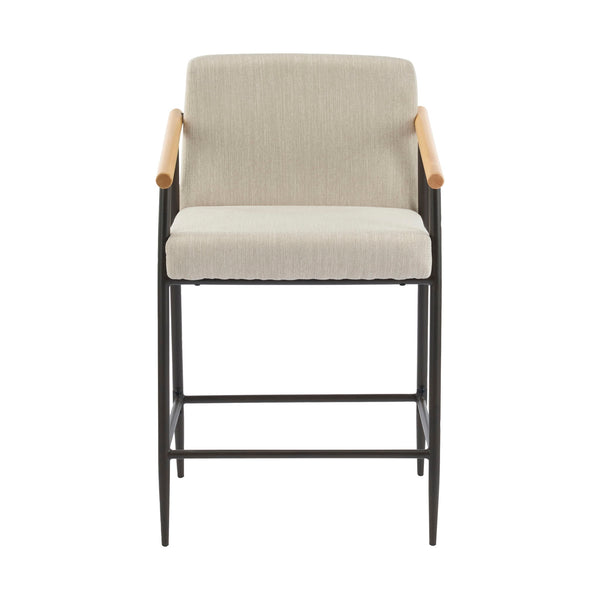 Mid Century Modern Counter Stool Set With Iron Frame