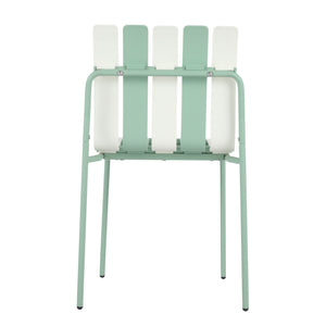 Single Chairs With Color Blocking Design (Set of 4) - Haze Green / White