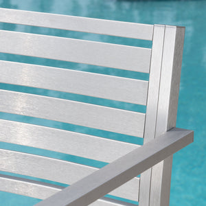 Outdoor Aluminum Rust Proof Barstools (Set of 2) - Silver
