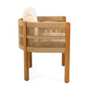 Outdoor Dining Set & Table And Rope Chairs