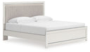 Zuraleus - Upholstered Panel Platform Bed With Roll Slats