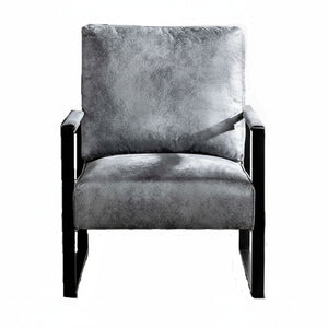 Classic Mid Century Modern Accent Chair With Durable Square Metal Frame, Armchair