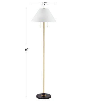Lenor - Floor Lamp - White / Brass