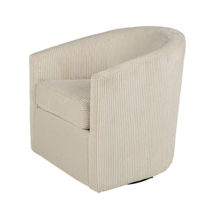 Swivel Accent Chair With U Backrest, Plush Cushion Living Room Furniture
