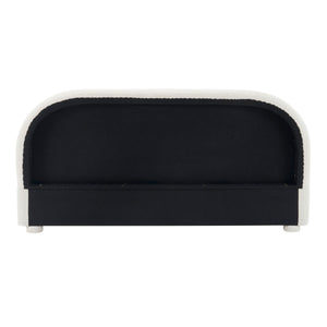Upholstered Simple Modern Bedroom Bed With Curved Headboard