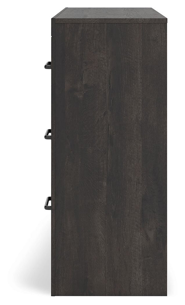 Hollivern - Six Drawer Dresser - Dark Gray