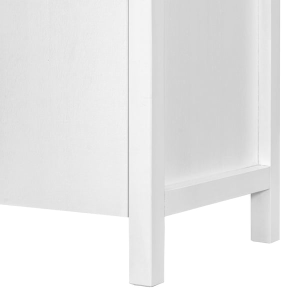 Modern Tall Storage Bookcase Cabinet With 2 Open Shelves & Double Doors