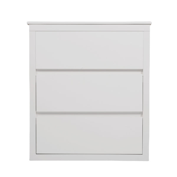 Freestanding Bathroom Vanity With Ceramic Sink, 2 Full Extension Drawers