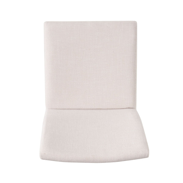 Dining Chairs With Upholstered Seat And Backrest (Set of 2) - Light Beige / Walnut