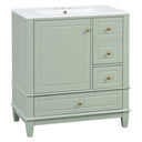 Freestanding Bathroom Vanity With Sink, Soft Close Door, 3 Drawers