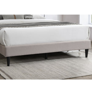 Bed With Nailhead Trim Accents, Upholstered Platform Frame