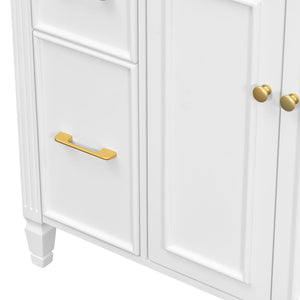 Freestanding Bathroom Vanity With Sink, Soft Close Door, Tip Out Drawer