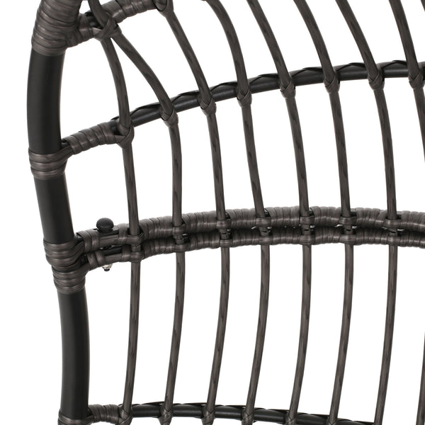 Rustic Hanging Basket Chair With Cushion