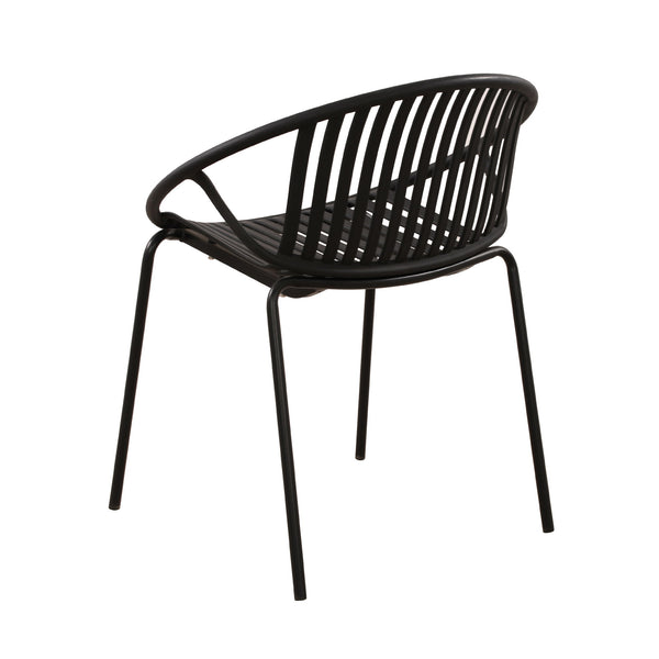 Stackable Outdoor Chairs With Breathable Plastic Backrest (Set of 2)
