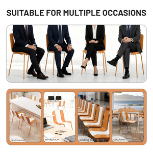 Modern Striped Blocking Single Chairs (Set of 4)