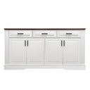 Fluted Sideboard Buffet Cabinet With 4 Doors And 3 Drawers