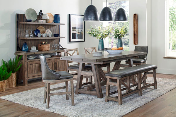 Lodge Dining - Counter Height Dining Table With Extensions - Siltstone