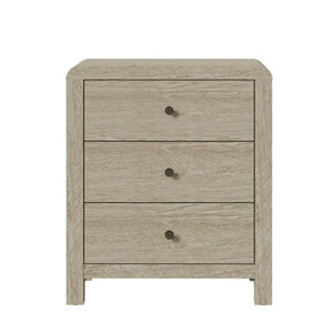 3 Drawer Chest Of Drawers With Soft Close Glides Rounded Corners Handles - Natural