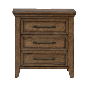 Carolina Park - Nightstand With Charging Station - Amber Brown