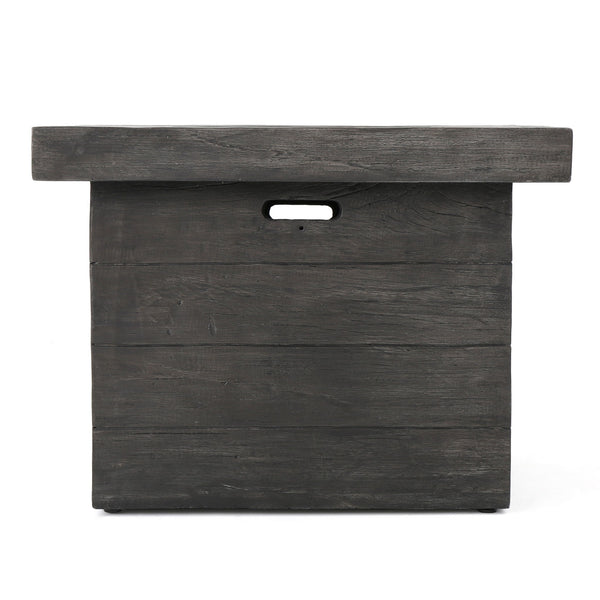Anchorage - Wood Square Fire Pit 40, 000 Btu - Gray