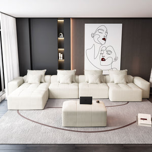 Modern Oversized Diy Combination Modular Sectional Sofa With Pillows