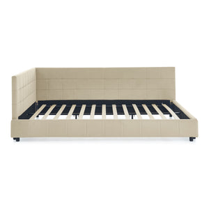 Upholstered Storage Tufted Bed Frame With Backrest And Armrests