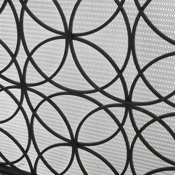 Thayer - Single Panel Iron Fireplace Screen With Geometric Design
