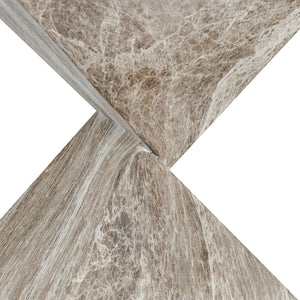 Adler - Outdoor Concrete Accent Table - Brown/Ivory