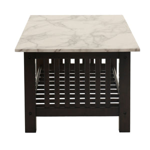 3 Piece Occasional Table Set, 1 Coffee Table And 2 End Tables, Open Storage Design - Walnut