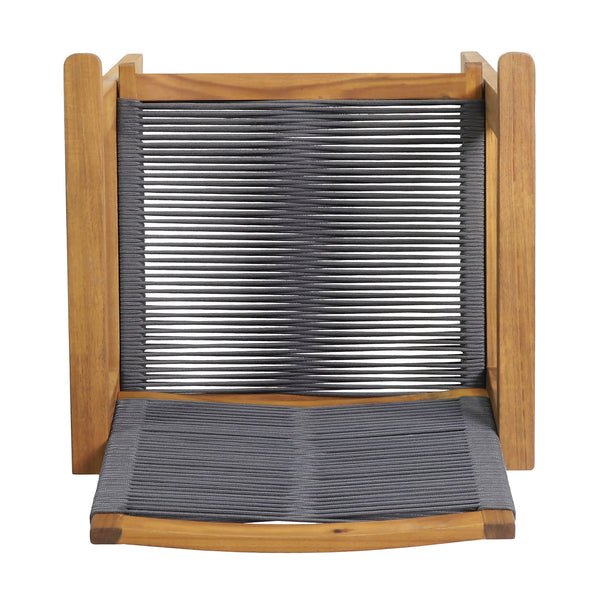5 Piece Outdoor Dining Set With Table And Arm Chairs - Dark Gray / Light Teak / Teak