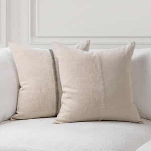 Nisha - 22" x 22" Accent Pillow - Natural / Ivory