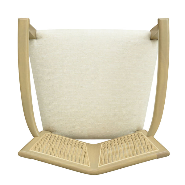 Mid Century Modern Arm Dining Chairs With Rattan Backrest