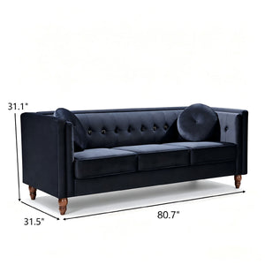 Chesterfield Sofa With Square Arms For Living Room