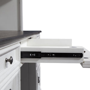 Allyson Park - Desk - Wirebrushed White / Charcoal