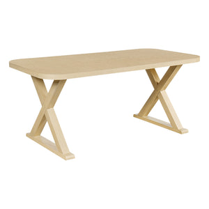 Dining Table With X-Shaped Legs, Rectangular Indoor - Natural