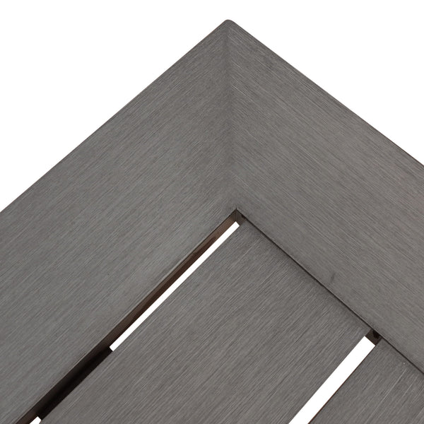 Modern Aluminum Outdoor Dining Bench With X Base - Dark Gray