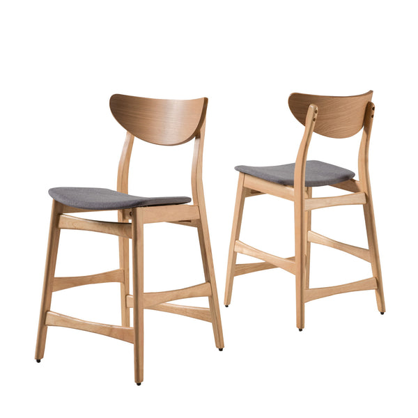 Retro Modern Counter Height Chair Set With Cushioned Seats