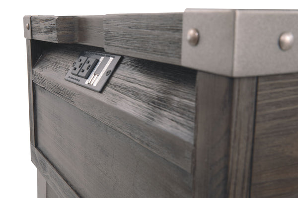 Todoe - Rectangular End Table - Dark Gray