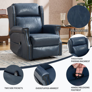 Manual Recliner Chair With Heavy Duty Motion Mechanism, 8 Vibrating Nodes And 3 Massage Modes For Living Room